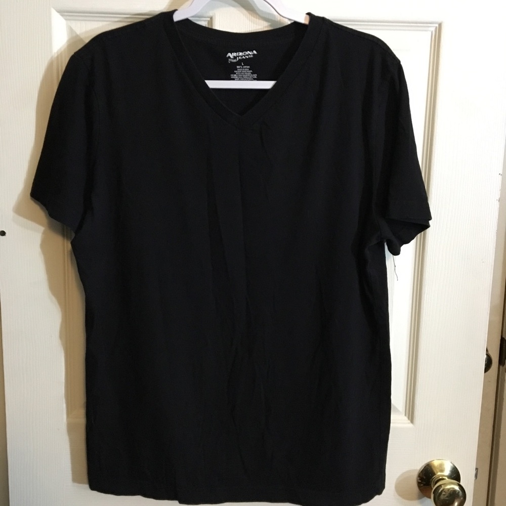 V neck plain Black T-shirt